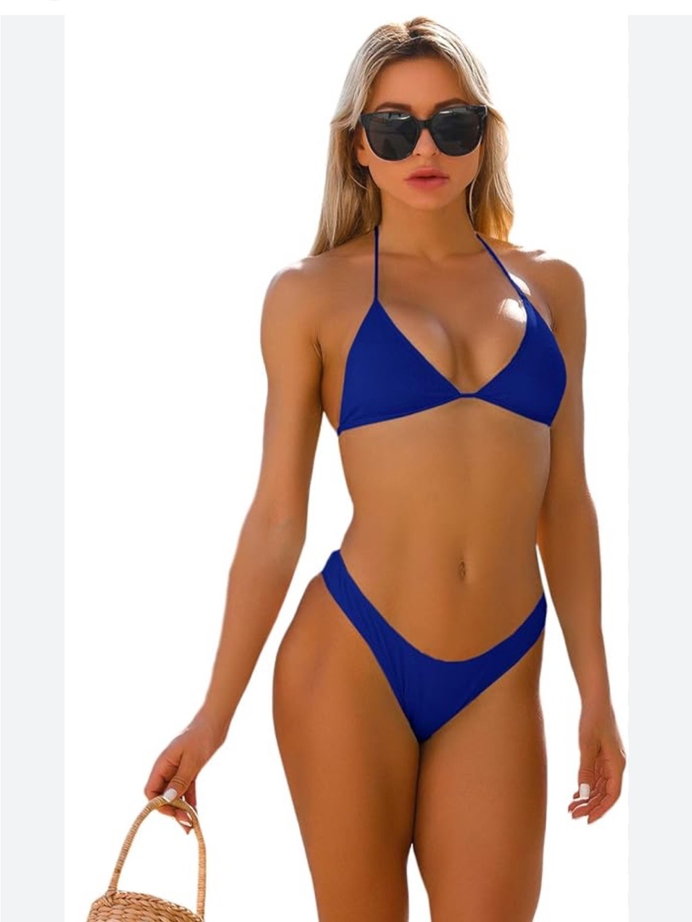 Women's 2 Piece Spaghetti Strap Triangle Halter Bikini Swimsuit Sets EUC Size M